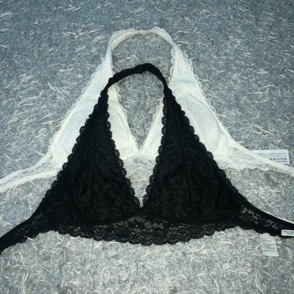 black and white bralettes from hollister